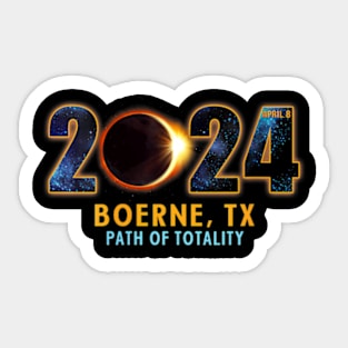 Wos Boerne Texas Total Solar Eclipse 2024 Sticker